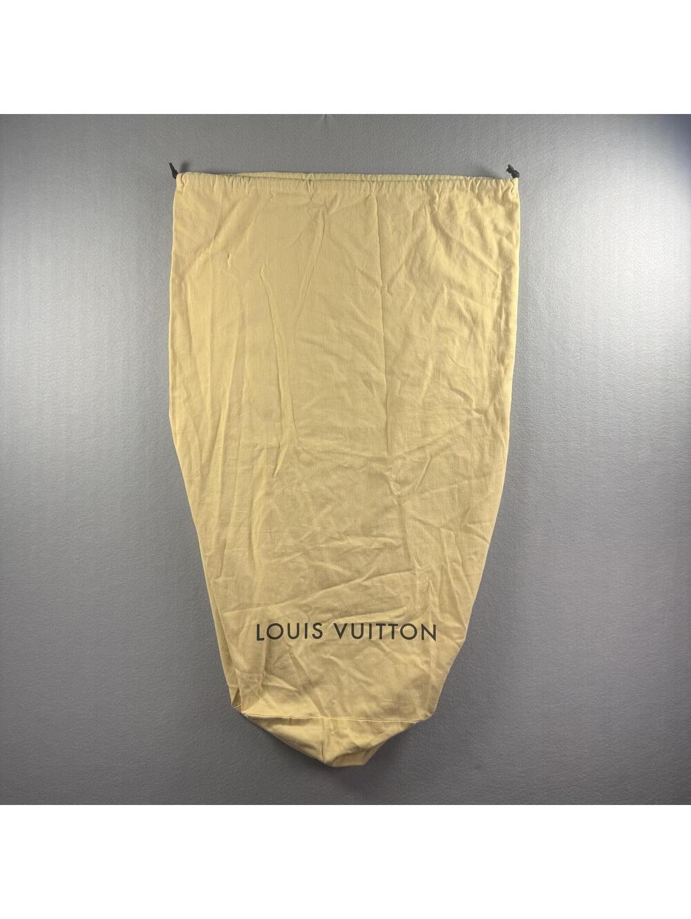 Authentic Louis Vuitton XL Large Beige Cotton Drawstring Dust Bag 21”W x 33”H